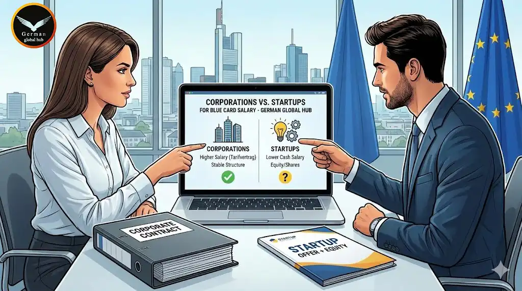 استخدام در شرکت‌های بزرگ (Corporations) در مقابل استارتاپ‌ها، جرمن گلوبال هاب