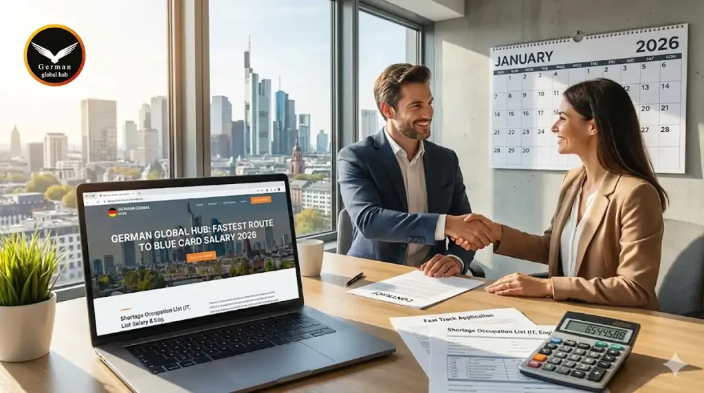 سریعترین مسیر رسیدن به حداقل حقوق لازم برای بلوکارت آلمان: راهنمای شتابدهنده ۲۰۲۵، جرمن گلوبال هاب